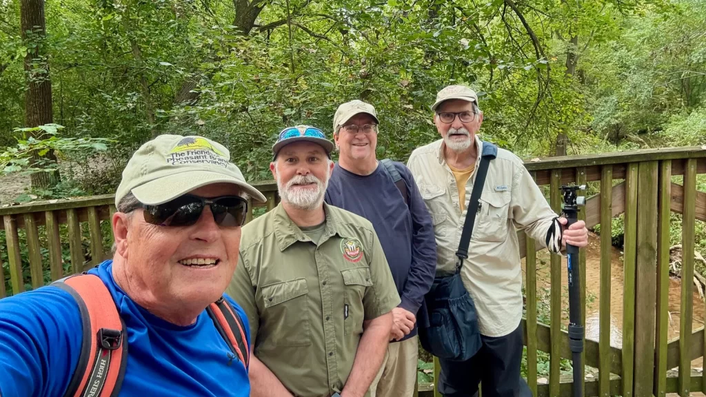 Pheasant branch volunteers visiting the site of the downed bald eagle nest in the Conservancy