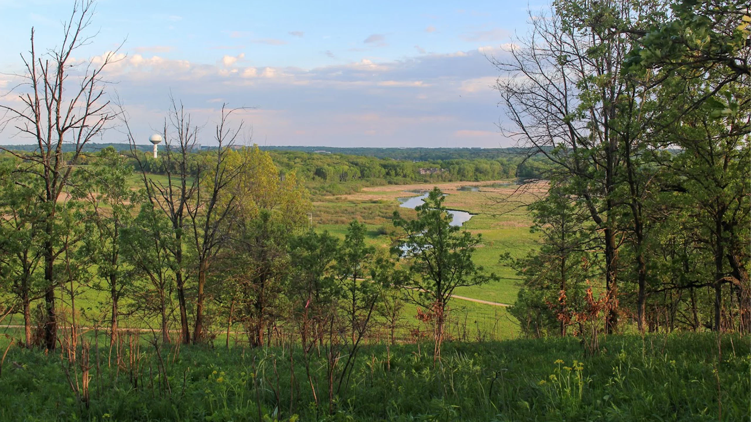 Scenic landscape with creek at Pheasant Branch Conservancy in Middleton, Wisconsin
