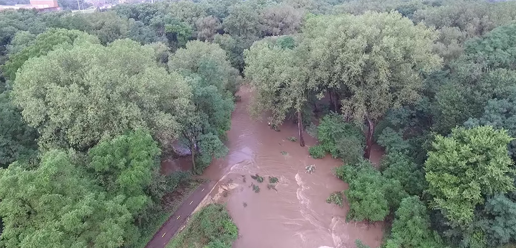 Drone image of flood