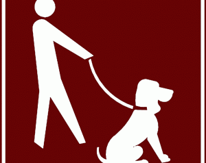 dog on leash sign