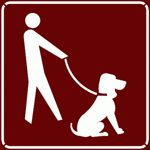 dog on leash sign