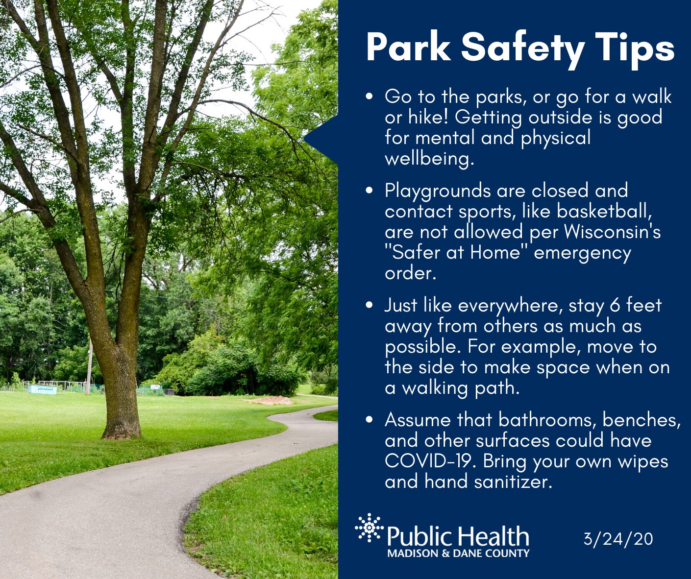 park safety tips from Public Health Madison Dane County