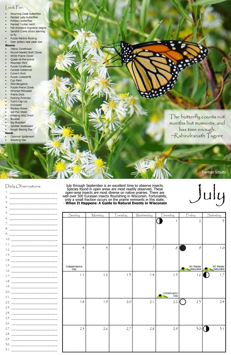 2021 Phenology Calendar Now Available Friends of Pheasant Branch