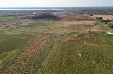 Aerial photo of 160-acre “Platinum Prairie” at Pheasant Branch Conservancy