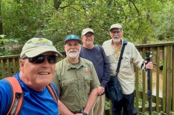 Pheasant branch volunteers visiting the site of the downed bald eagle nest in the Conservancy