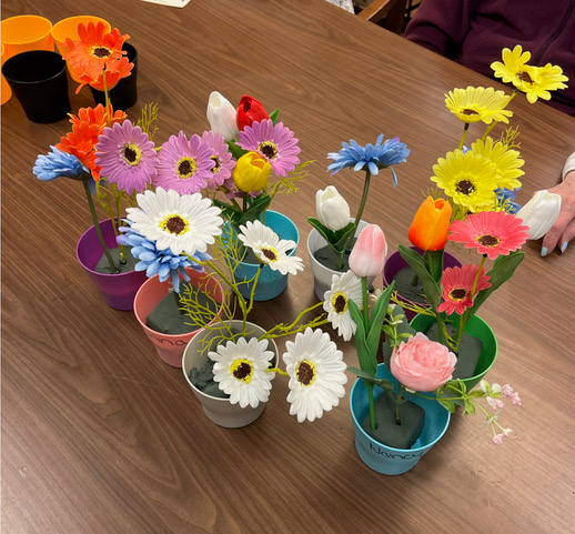 Homemade “flower garden” that was used at the Friends’ Bringing the Outdoors Indoors presentation