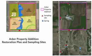 Map of monitoring stations along Pheasant Branch Creek
