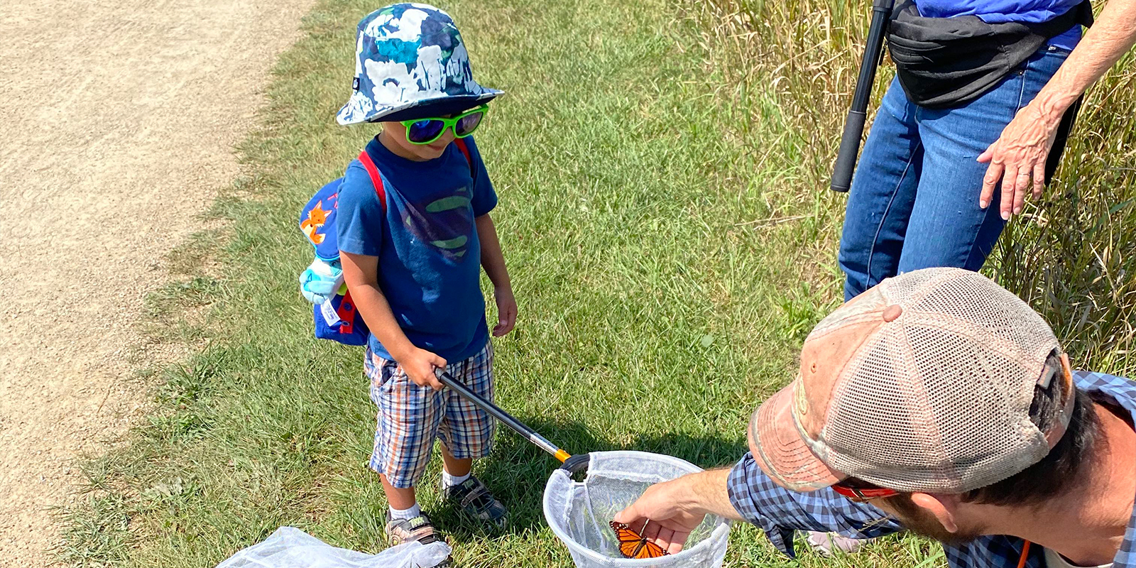 Monarch butterfly tagging event at Pheasant Branch Conservancy in Middleton Wisconsin